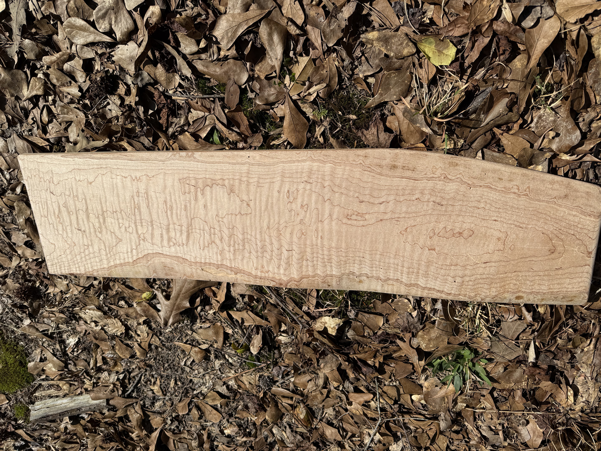 Curly maple charcuterie board with figured grain