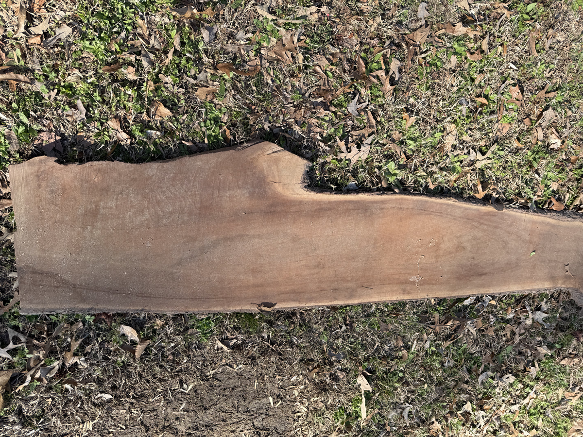 Raw live-edge wood slab for charcuterie board