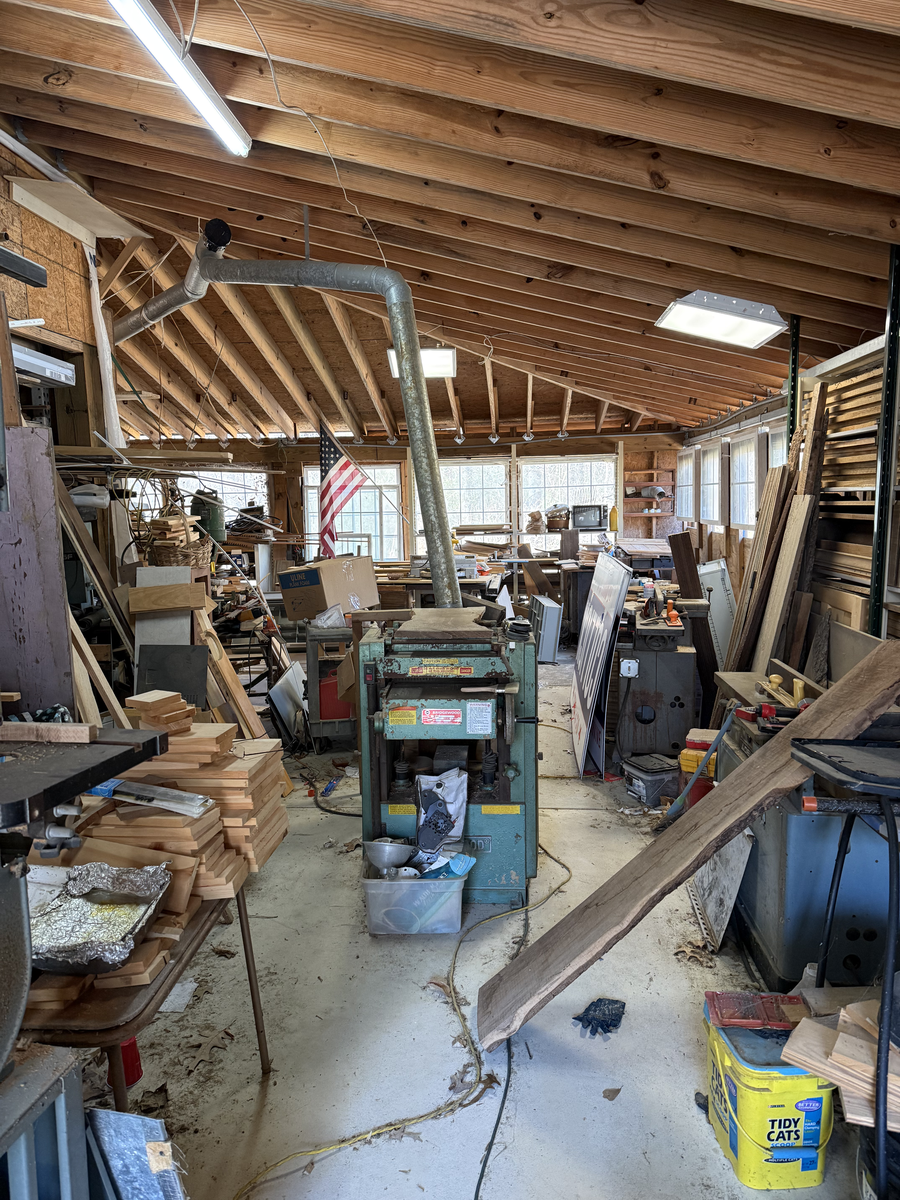 Chuck Bishton's woodworking workshop in Hampton Roads, Virginia